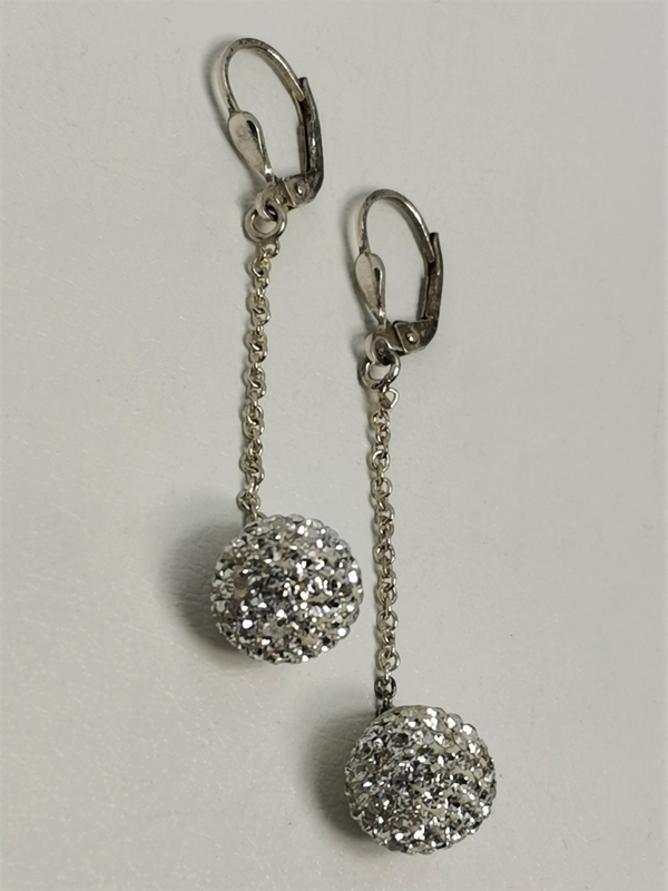Stříbrné naušnice visací se Swarovski křišťálem