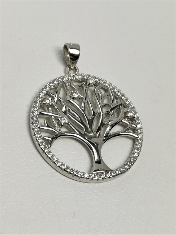 Stříbrný přívěsek strom života se zirkony
