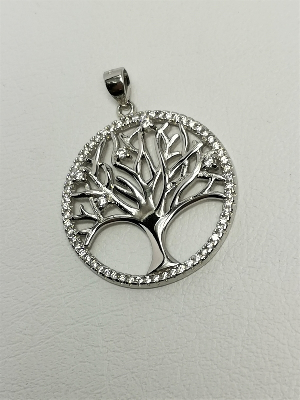 Stříbrný přívěsek strom života se zirkony