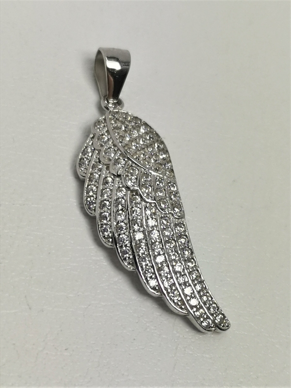 Stříbrný přívěs andělské křídlo, rhodiované