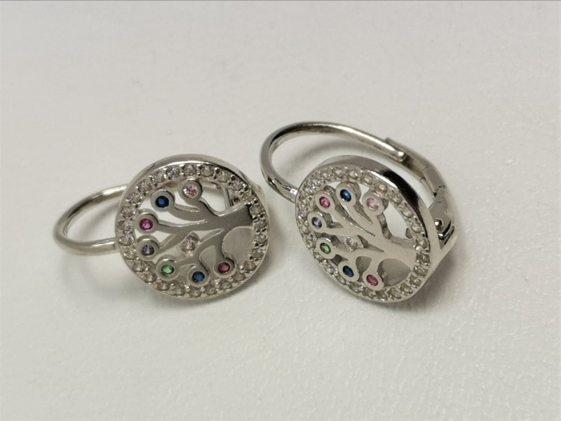 Stříbrné naušnice strom života se zirkony