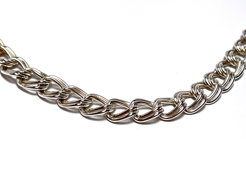 Silný stříbrný řetízek - dvojitý pancer