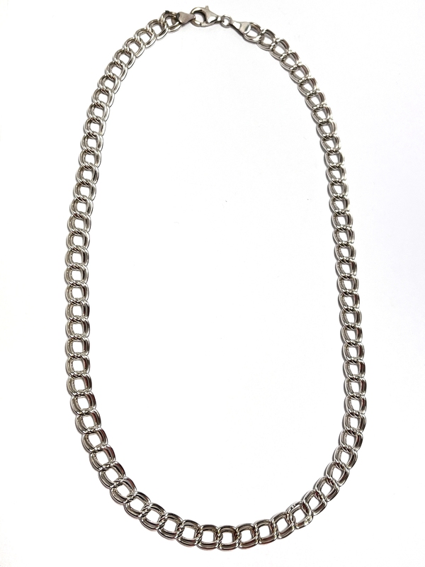 Silný stříbrný řetízek - dvojitý pancer