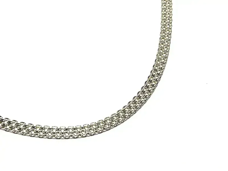 Stříbrný řetízek plochý bismark