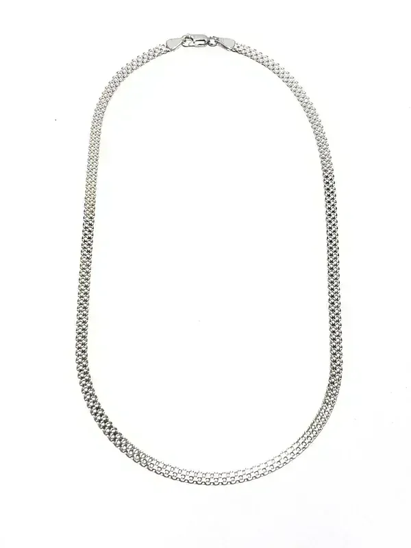 Stříbrný řetízek plochý bismark