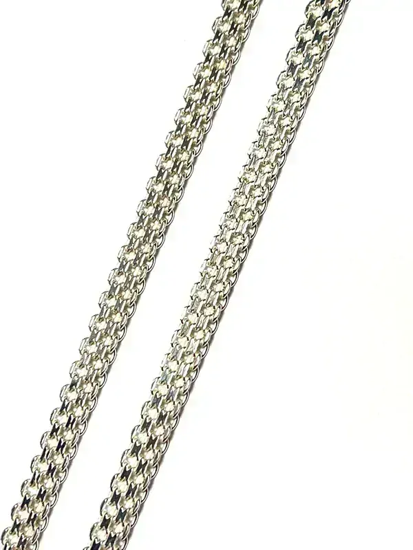 Stříbrný řetízek plochý bismark