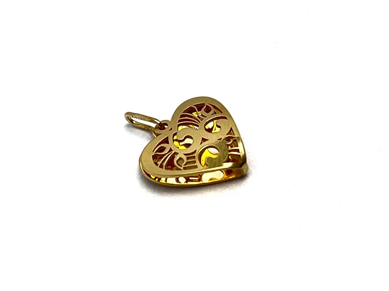 Zlatý přívěs srdce ze žlutého zlata