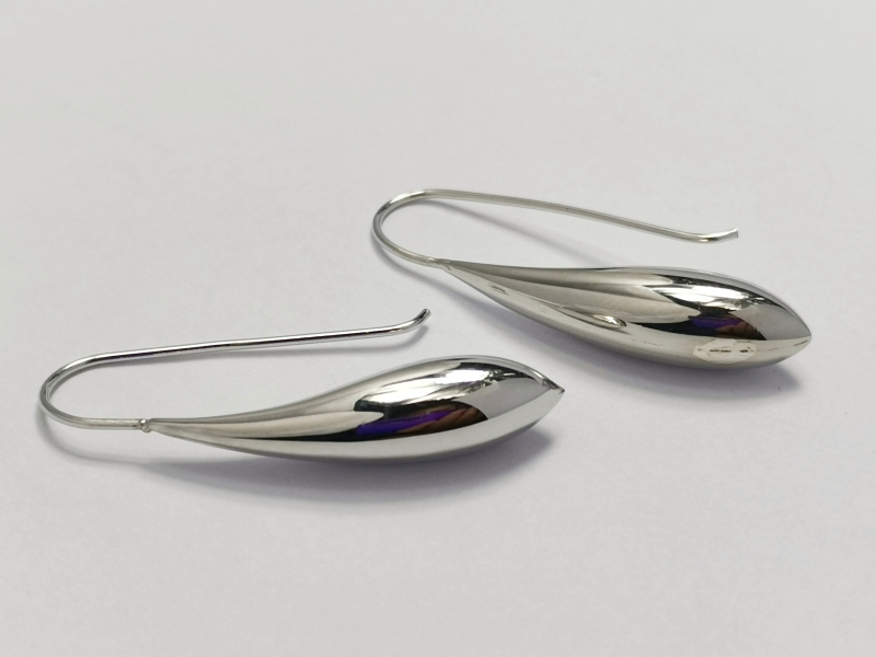 Stříbrné naušnice, hladké kapky
