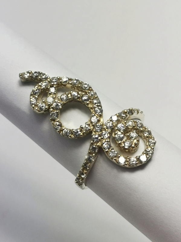 Stříbrný prsten se zirkony