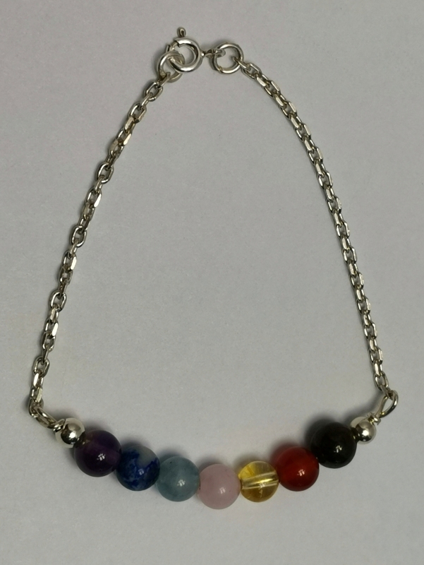 Čakrový náramek ze stříbra