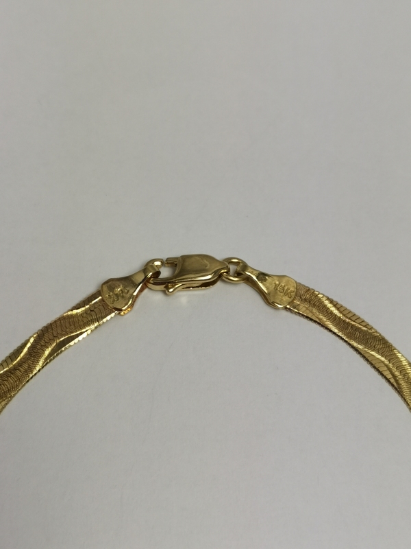 Zlatý dámský náramek plochý had