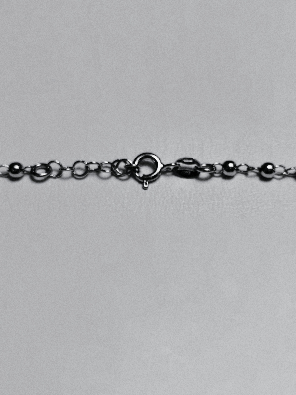 Stříbrný náhrdelník - růženec, rhodiovaný