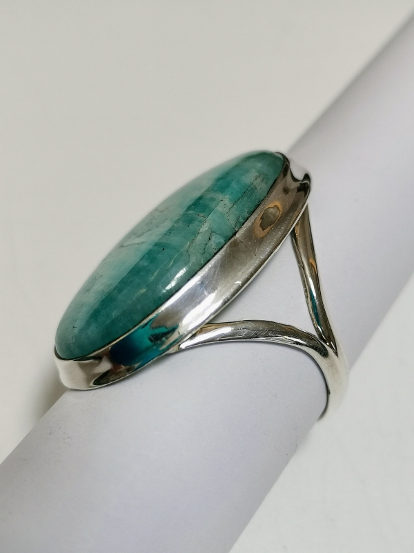 Stříbrný prsten s amazonitem