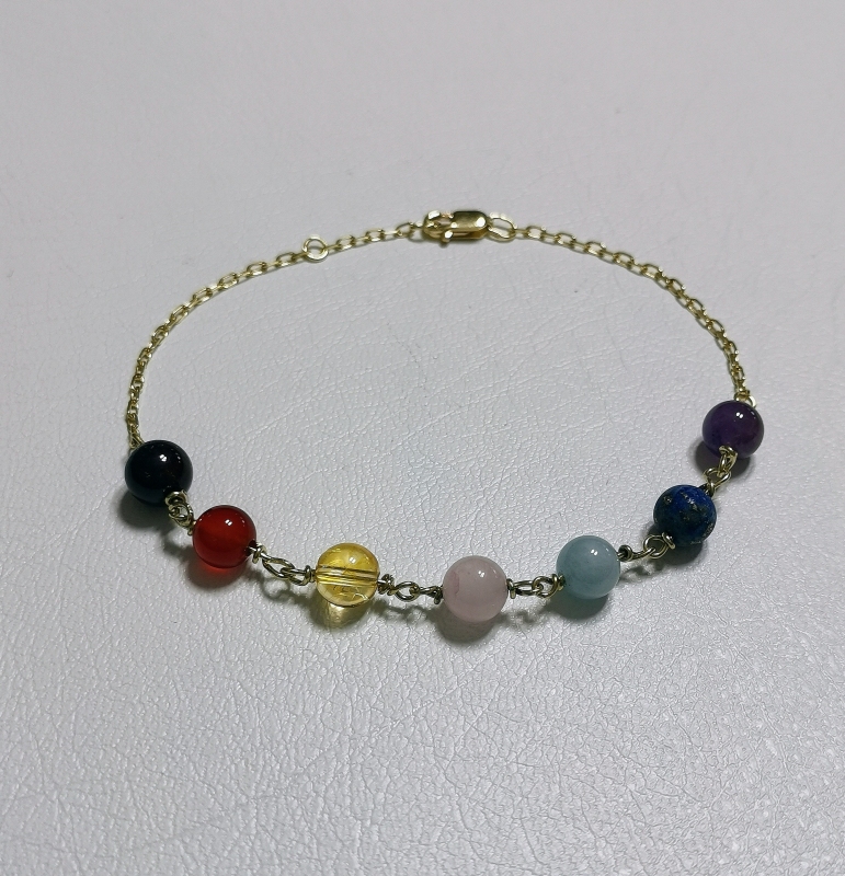 Čakrový náramek ze zlata