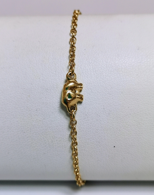 Zlatý řetízek na nohu se slony