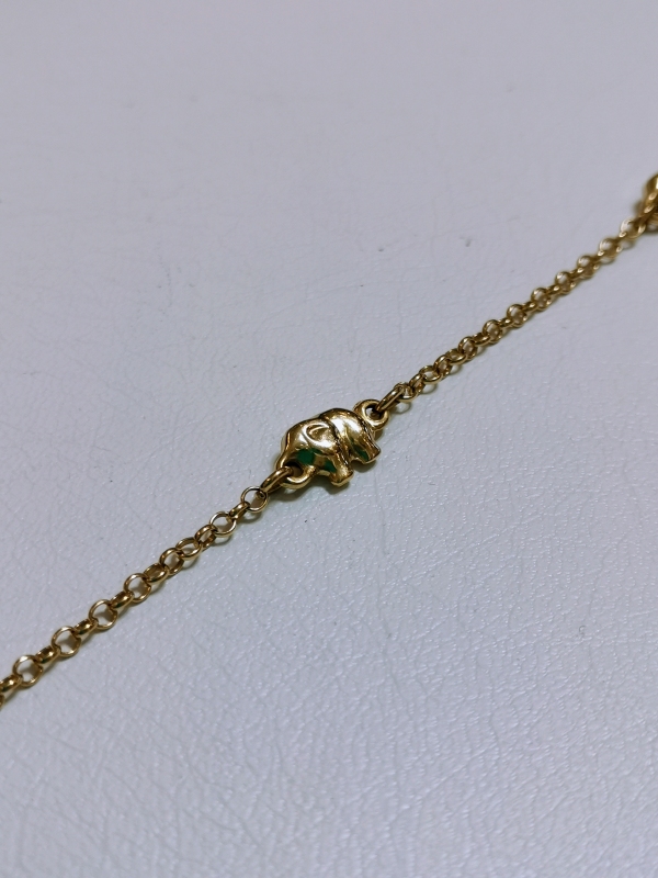 Zlatý řetízek na nohu se slony