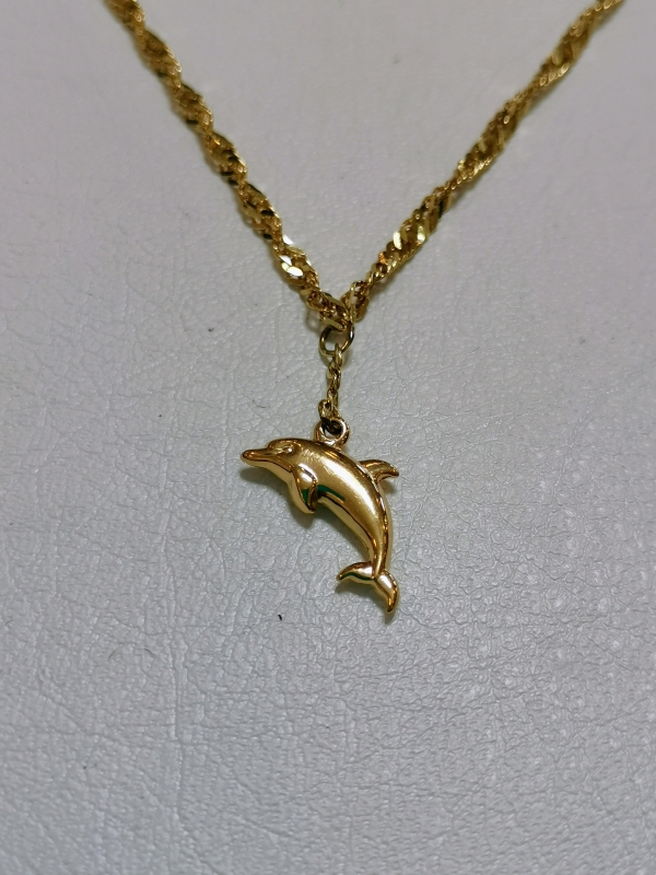 Zlatý řetízek na nohu s delfínem