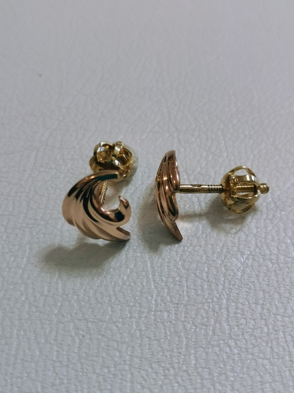Zlaté naušnice hladké na šroubek