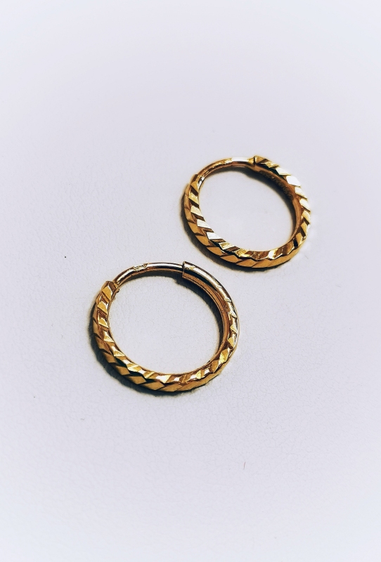 Zlaté kruhy malé, zdobené