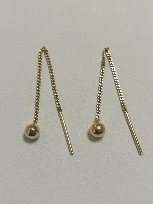 Dámské zlaté naušnice řetízkové protahovací 