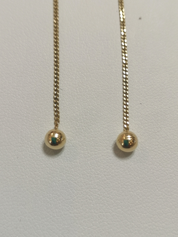 Dámské zlaté naušnice řetízkové protahovací 