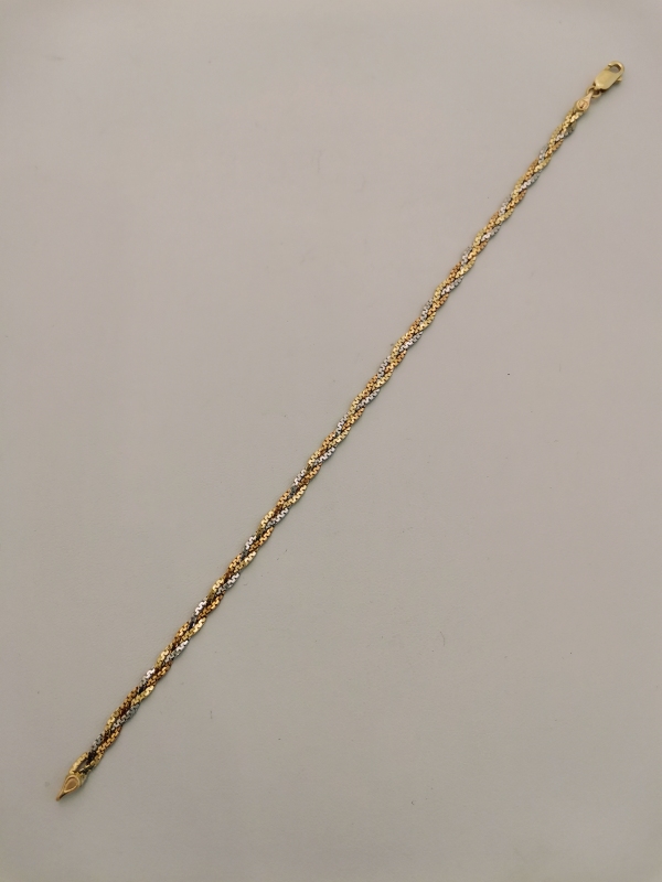 Zlatý dámský náramek pletený