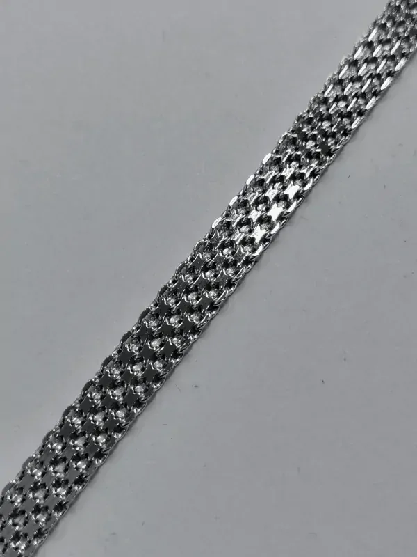 Stříbrný náramek plochý - bismark