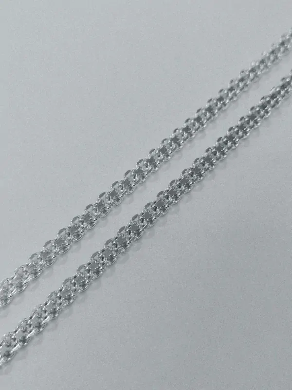 Stříbrný řetízek plochý bismark