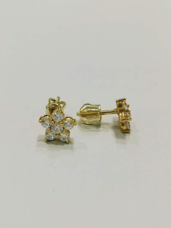 Zlaté naušnice kytičky na šroubek