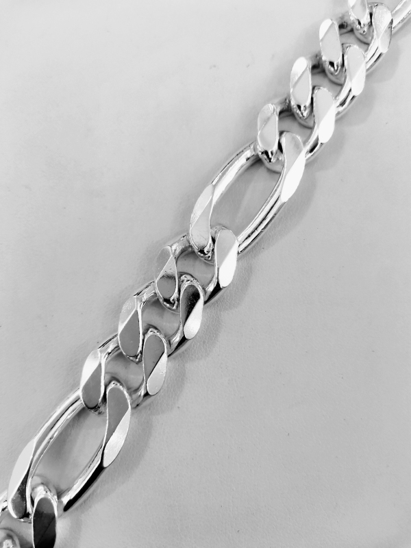 Pánský stříbrný náramek - silné figaro