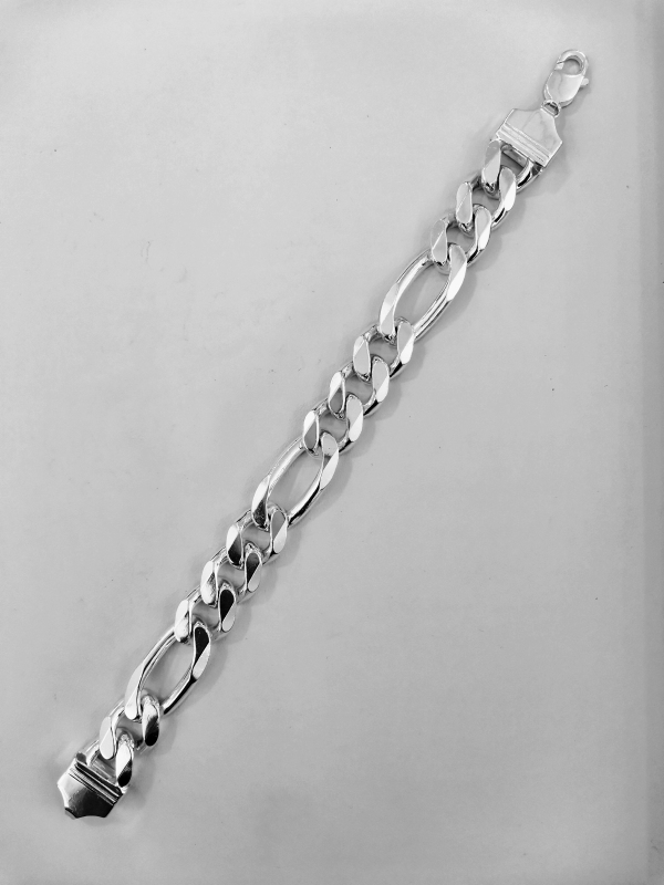 Pánský stříbrný náramek - silné figaro