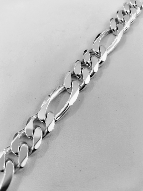 Pánský stříbrný náramek - silné figaro