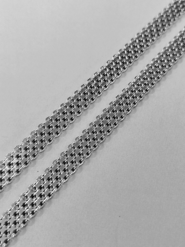 Stříbrný řetízek plochý bismark