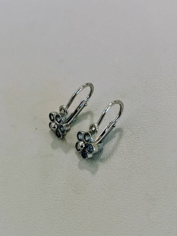 Zlaté dětské naušnice pomněnky z bílého zlata