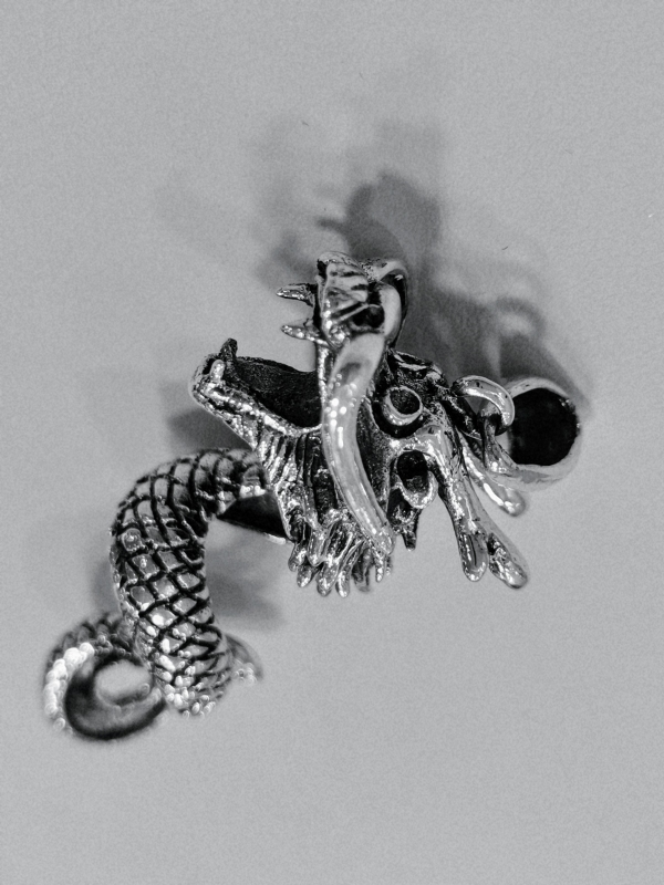 Stříbrný přívěs drak, rhodiovaný