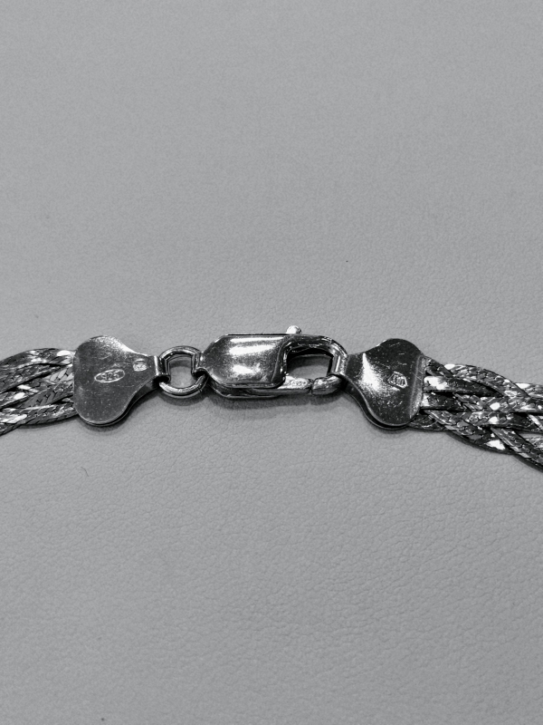 Stříbrný řetízek pletený, rhodiovaný