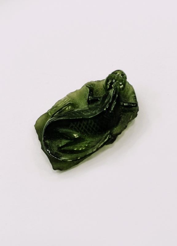 Vltavínová glyptika ještěrka