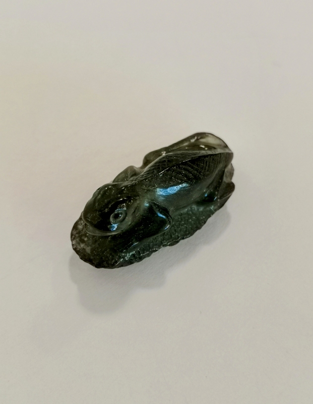 Vltavínová glyptika ještěrka