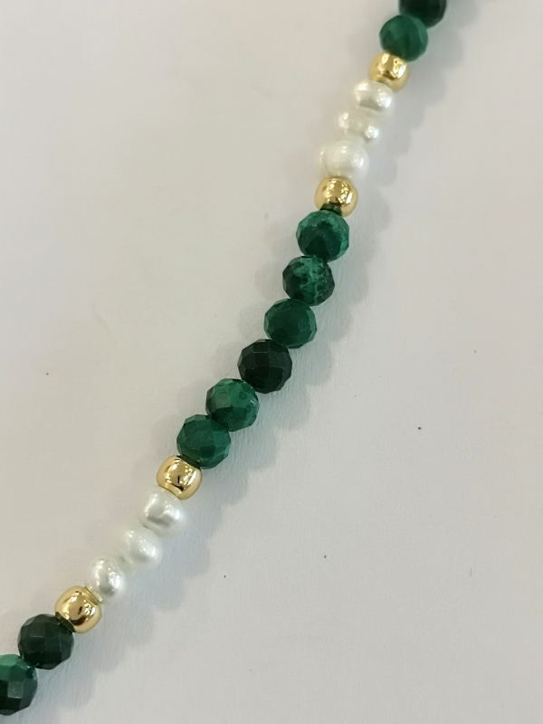 Stříbrný náramek s pravými kameny, zlacený