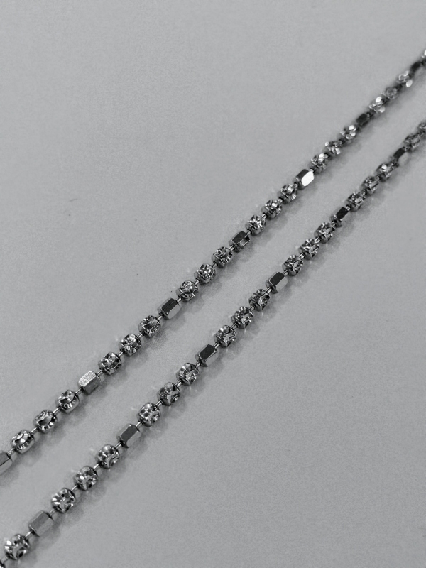 Stříbrný řetízek kuličkový,  rhodiovaný