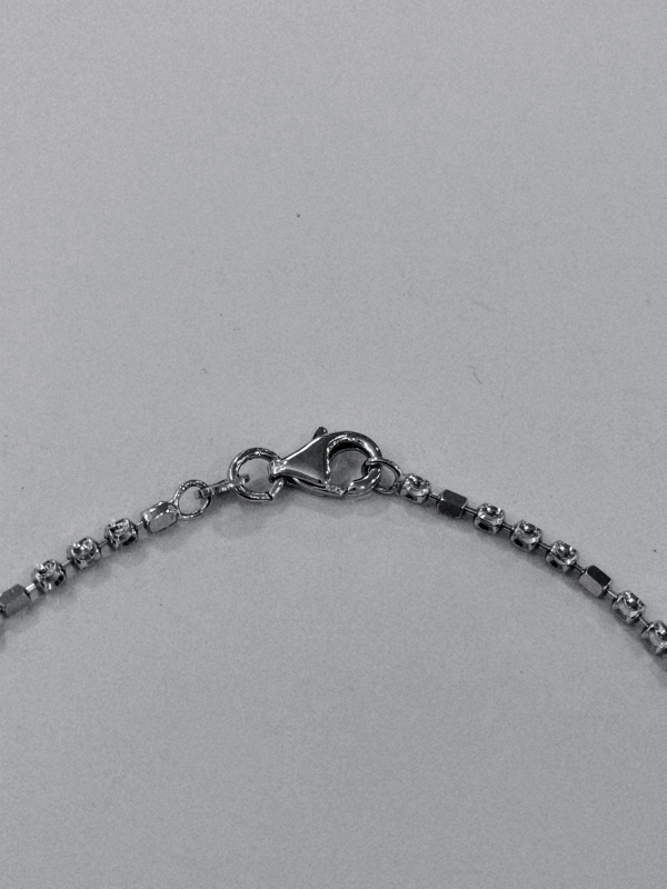 Stříbrný řetízek kuličkový,  rhodiovaný