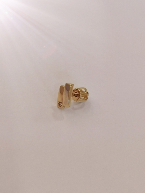 Zlatá naušnice na šroubek, 1ks