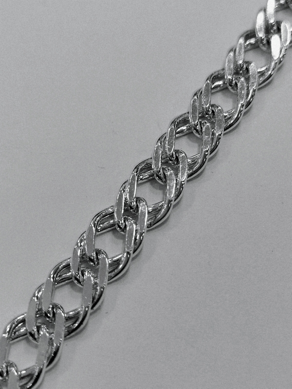 Pánský stříbrný náramek - silné rombo