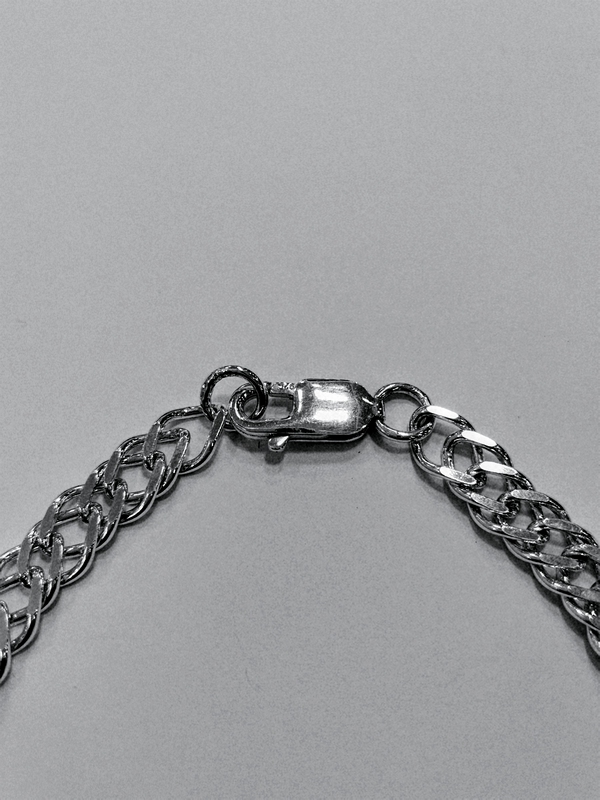 Pánský stříbrný náramek - silné rombo