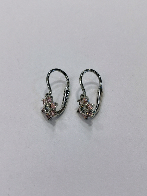 Zlaté dětské naušnice pomněnky, z bílého zlata